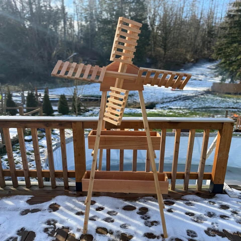 Windmill with planter boxes