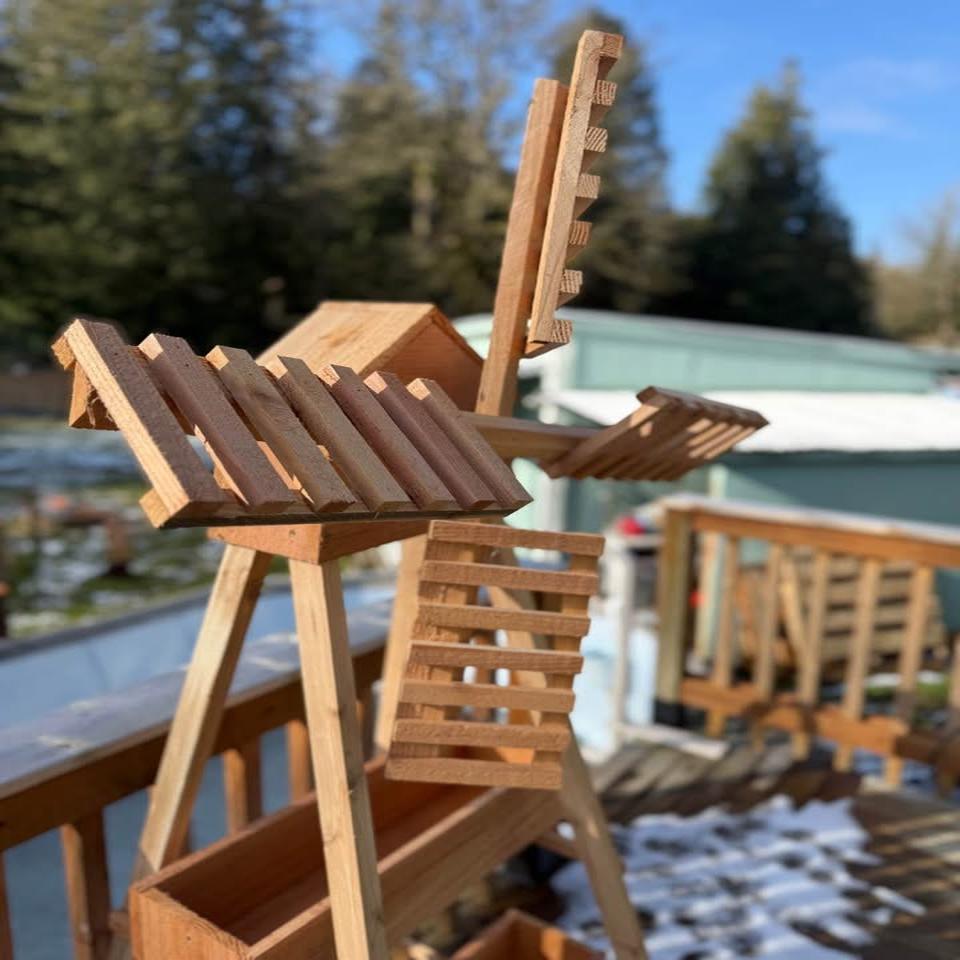 Windmill with planter boxes