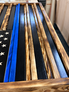 Thin Line American Flag — Handcrafted Wood Wall Art