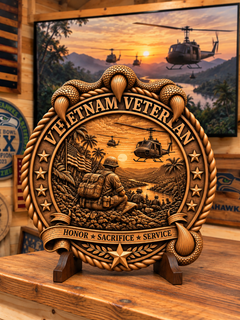 Handcrafted Military & Veteran Wood Carvings
