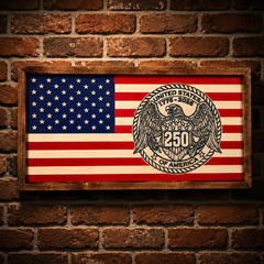 1776–2026 America 250 Wooden Flag Wall Art – Handcrafted Patriotic Decor