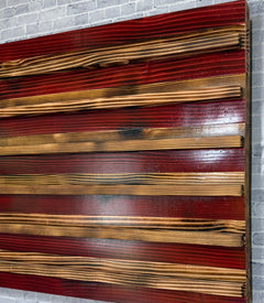 Rustic Challenge Coin Display Flag (Hand Carved