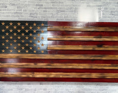 Rustic Challenge Coin Display Flag (Hand Carved