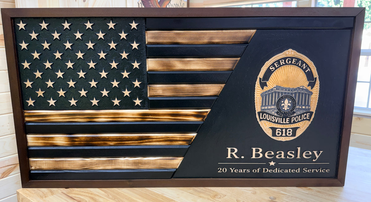 Custom Police & First Responder Service Flag