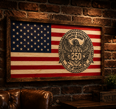 1776–2026 America 250 Wooden Flag Wall Art – Handcrafted Patriotic Decor