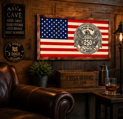 1776–2026 America 250 Wooden Flag Wall Art – Handcrafted Patriotic Decor