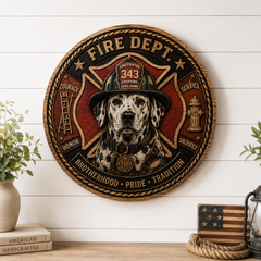 Firefighter Wooden Wall Art – Fire Department Tribute Sign