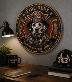 Firefighter Wooden Wall Art – Fire Department Tribute Sign
