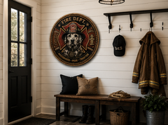 Firefighter Wooden Wall Art – Fire Department Tribute Sign