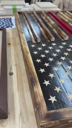 Thin Line American Flag — Handcrafted Wood Wall Art